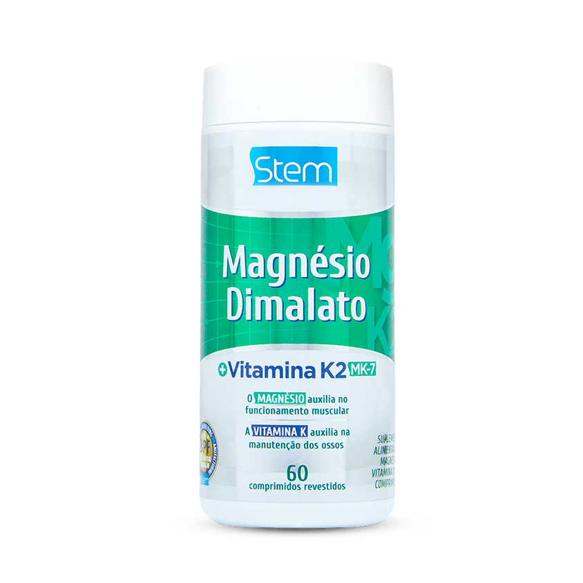 Magnésio Dimalato + Vitamina K2 - 60 cp